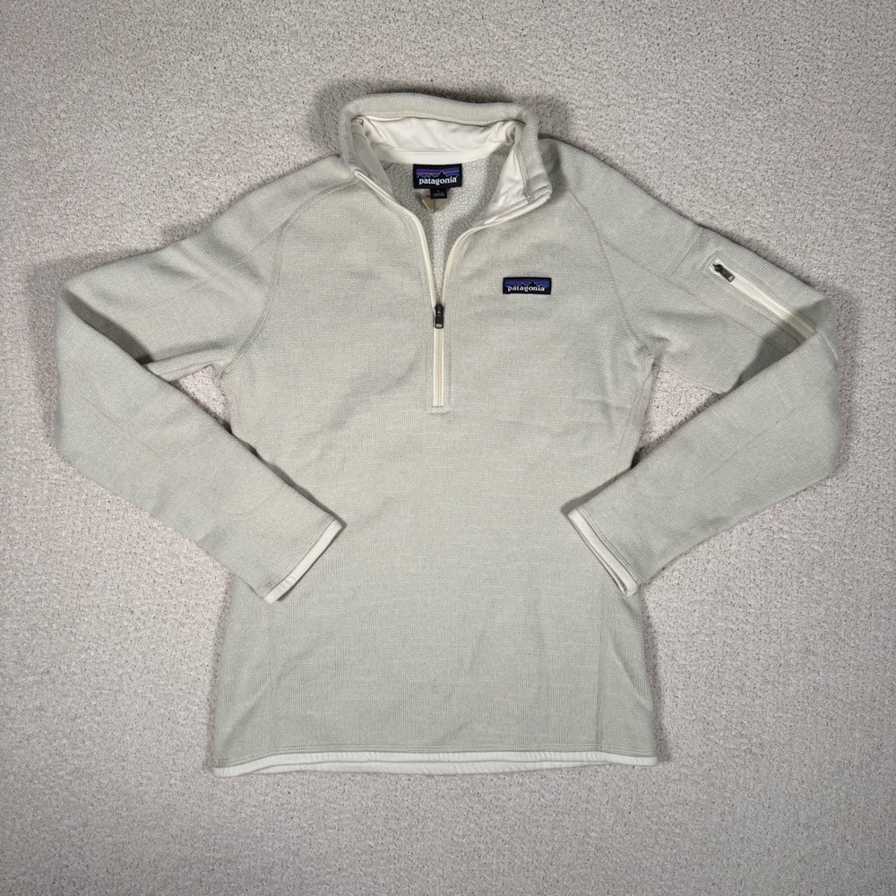 Patagonia Better Sweater Quarter Zip Up Beige Cream Women Size S